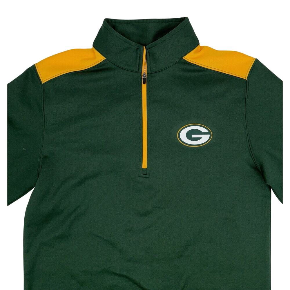 Green Bay Packers Men's 1/4 Zip Pullover Small Green NFL Team Apparel EUC - Picture 4 of 7
